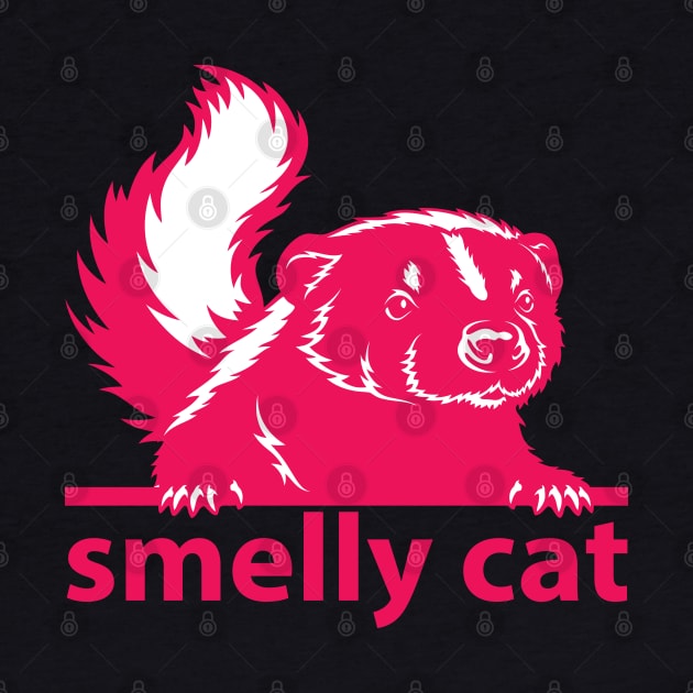 Smelly Cat - Pink on Black by Roadkill Creations